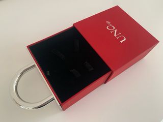 Cajita joyero UNO de 50 roja y plateada