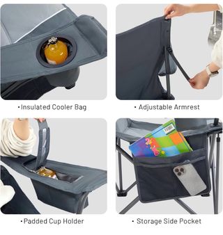 Silla Camping Plegable 200kg Acolchada TIMBER RIDG