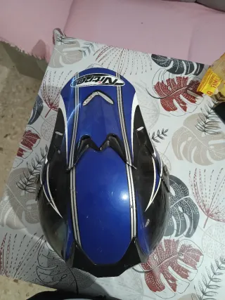 Casco de moto Nitro azul y negro