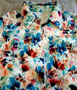 Camicia donna fantasia floreale taglia L