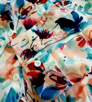 Camicia donna fantasia floreale taglia L