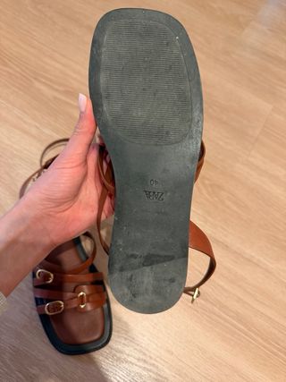 Sandalias gladiador Zara marrón (Pie estrecho)