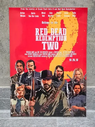 Red Dead Redemption II Poster A3 Laminato