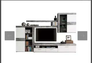 Vitrina cristal y madera gris/blanca