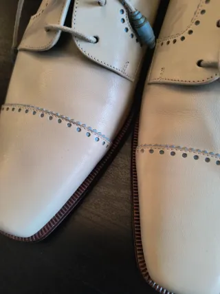 Zapatos Barrats Beige y Azul Mujer