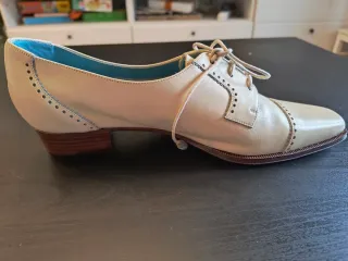 Zapatos Barrats Beige y Azul Mujer