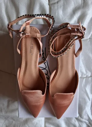 Sandali donna bassi oro e rosa