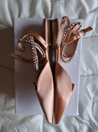 Sandali donna bassi oro e rosa