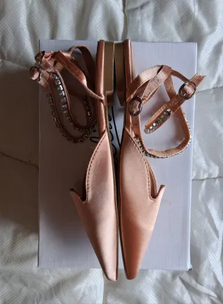 Sandali donna bassi oro e rosa