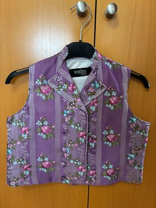 Traje Fallero Niño Segles Floral Morado