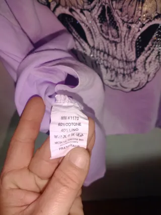 Camiseta calavera brillante talla 48