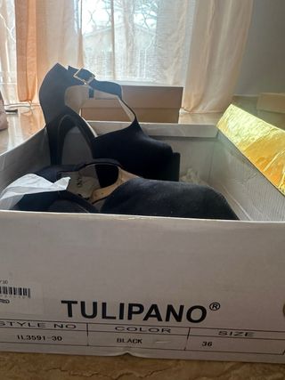 Tacchi estivi Tulipano neri