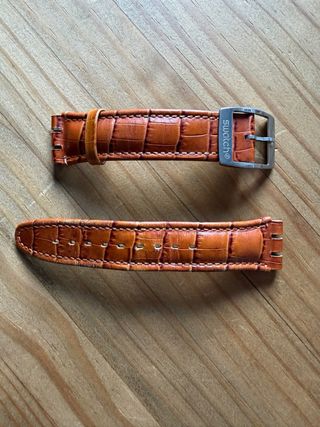 Correa Swatch de piel marrón