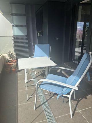 Conjunto de terraza 2 sillas y mesa