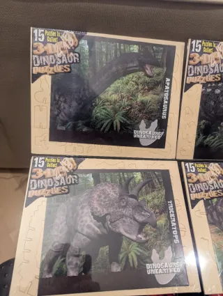 Pack 6 Puzzles Madera 3D Dinosaurios (Nuevos)