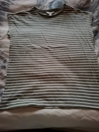 Blusa Cortefiel Rayas Verde y Blanca Talla XS