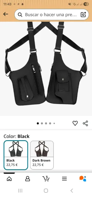 Bolso bandolera negro para hombre