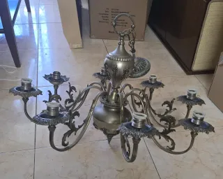 Lámpara de araña antigua dorada/plateada