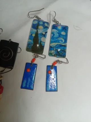 4 Pares Pendientes Estilo Van Gogh
