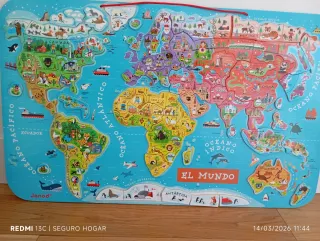 Puzzle Mapamundi Infantil Magnético Janod