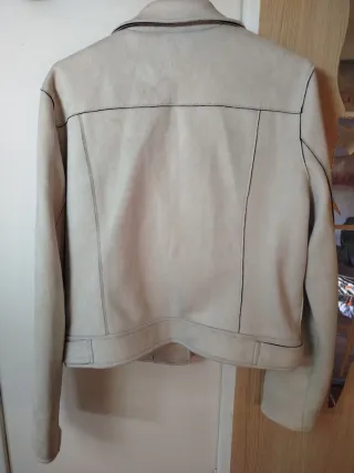 Chaqueta Biker Suede Beige Talla M