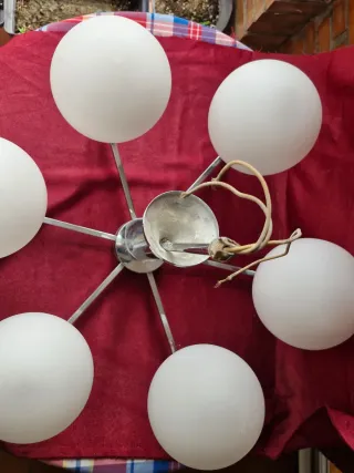 Lámpara araña moderna 6 esferas cristal