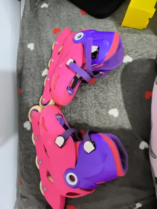 Patines ajustables rosas y morados