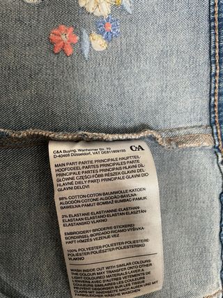 Giubbino jeans bambina 122 cm
