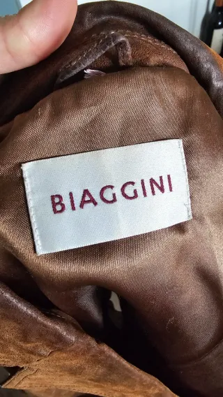 Chaqueta de piel marrón mujer