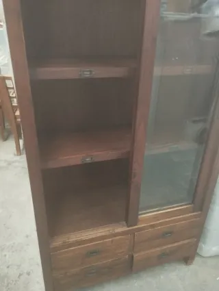 Muebles TV Rústico Mexicano Madera y Cristal