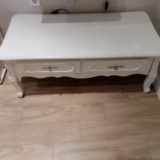 Mesita recibidor blanca madera