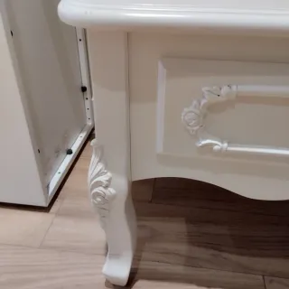 Mesita recibidor blanca madera