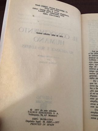 El conocimiento humano. Bertrand Russell