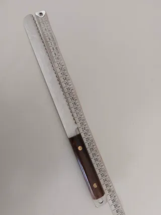 Coltello da pane in acciaio con manico in legno