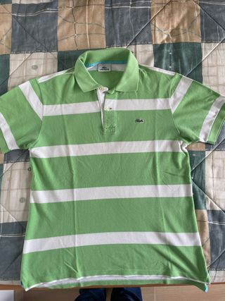 Polo Lacoste Rayas Verde Talla S