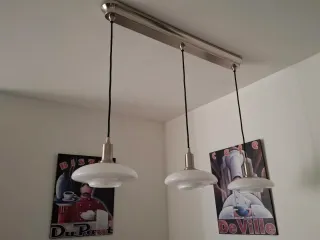 Lámpara IKEA TALLBYN Plata y Blanca