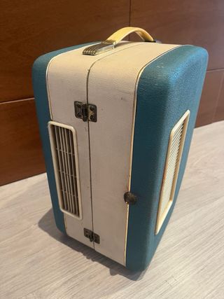 Tocadiscos portátil Vintage Beige y Verde