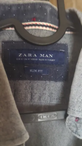 Camisa Zara Hombre Gris Talla M