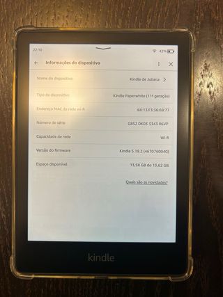 Kindle Paperwhite 11ª Geração c/ Capa