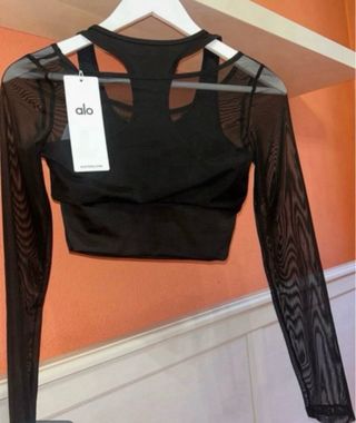 Alo Top Manga Larga ballet negro