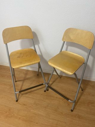 Pack 2 Sillas Plegables Altas Madera y Aluminio