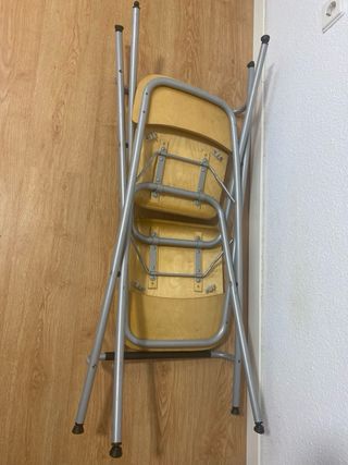 Pack 2 Sillas Plegables Altas Madera y Aluminio