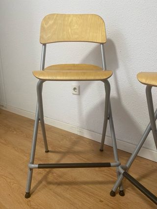 Pack 2 Sillas Plegables Altas Madera y Aluminio