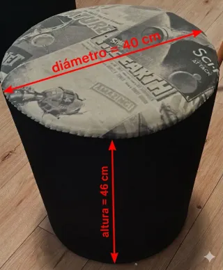 Pareja Puffs Retro Sci-Fi Negro Multicolor