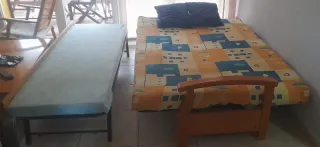 Sofá Cama Madera con cama nido y Tela Multicolor