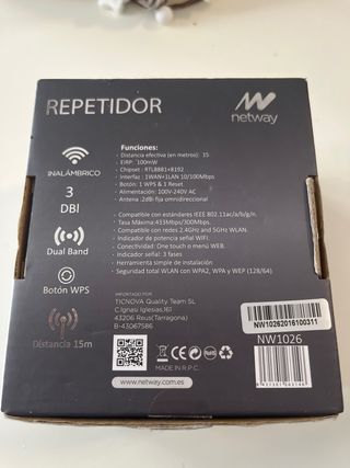 Repetidor WiFi Netway Dual Band