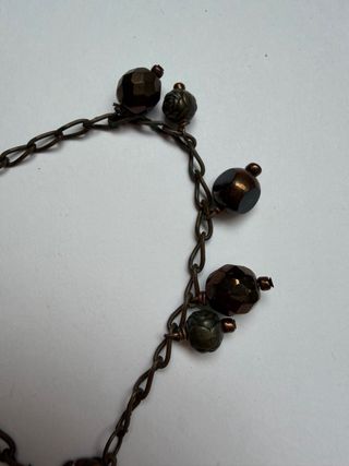 Pulsera cobre con elefante y cuentas