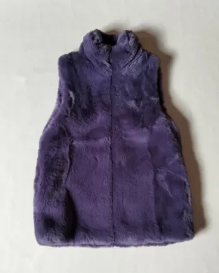 Chaleco Mango pelo morado niña