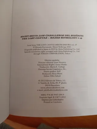 Saint Seiya - The lost canvas 19: Hades mythology