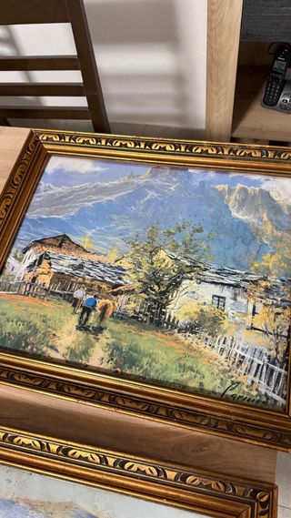 Pareja Óleos 42x50cm Paisaje Montaña LARNIEÉ